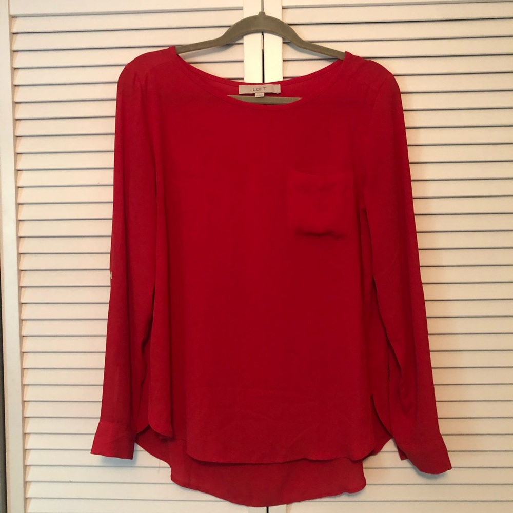LOFT - Red Blouse - M